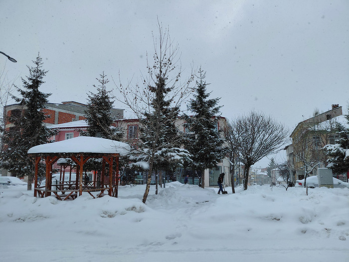  Sokaklar tamamen beyaza büründü 18 senenin görmediği karı bu yıl gördük
