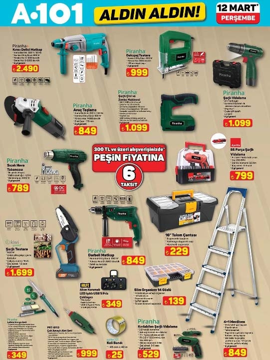 SATIŞTA A101 AKTÜEL AFİŞİ 12 MART 2026 (YENİ İNDİRİMLİ ÜRÜNLER BROŞÜRÜ) || A101 Aldın Aldın kataloğu bu hafta ürünleri neler A101 yeni broşürü ile 3lü siyah ankastre set, buharlı temizleyici mop, kamp sandalyesi, merdiven, manikür seti satışta