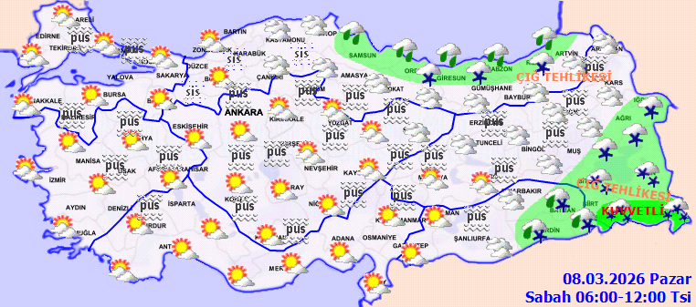 HAVA DURUMU SON DAKİKA TAHMİNLERİ 8 MART 2026 İL İL HARİTALI | Bugün hava nasıl olacak, yağmur yağacak mı Meteoroloji uyardı