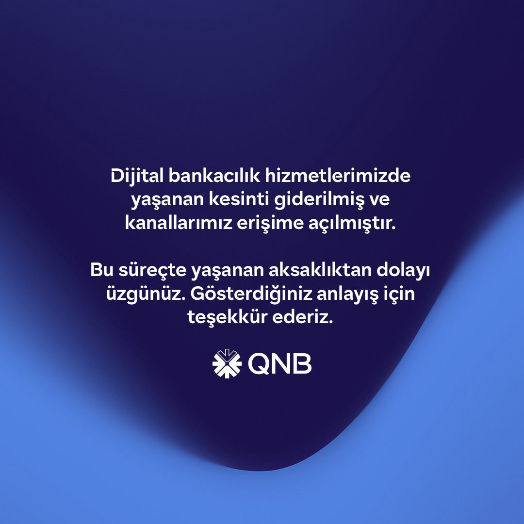 QNB çöktü mü, neden açılmıyor | QNB mobil neden açılmıyor, internet bankacılığına neden girilmiyor ATM ve dijital bankacılıkta teknik aksaklıkla ilgili bankadan açıklama