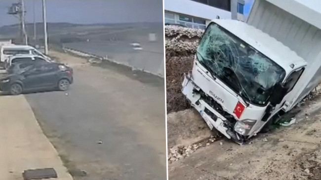 Çatalca'da feci kaza: Direksiyon hakimiyetini kaybetti refüje çarptı! O anlar kamerada