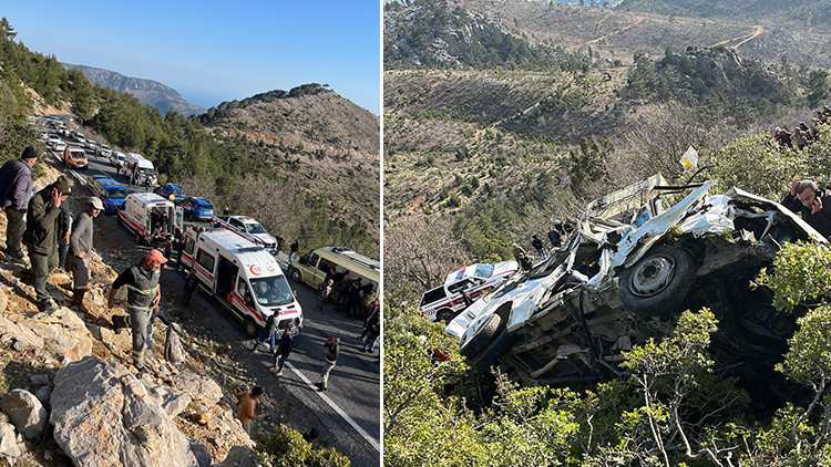 Mersin'de işçi servisi uçurumdan yuvarlandı: 3 can kaybı, 11 yaralı