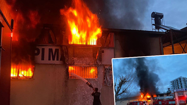 Antalya'da inşaat firmasına ait depoda yangın