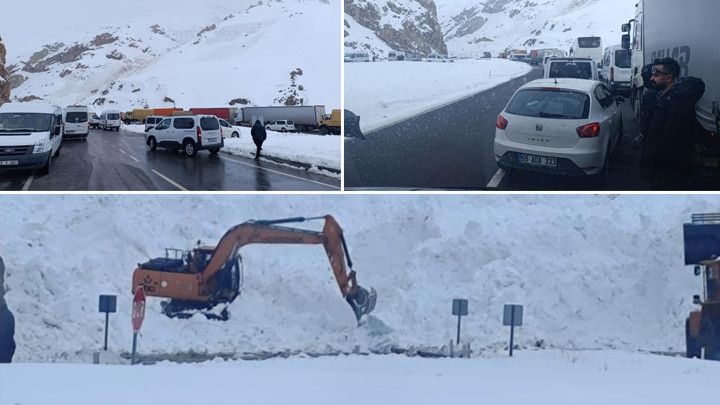 Van-Hakkari karayolunda çığ: Çok sayıda araç mahsur kaldı! 'Dağdan duman yükseldiğini gördüm'