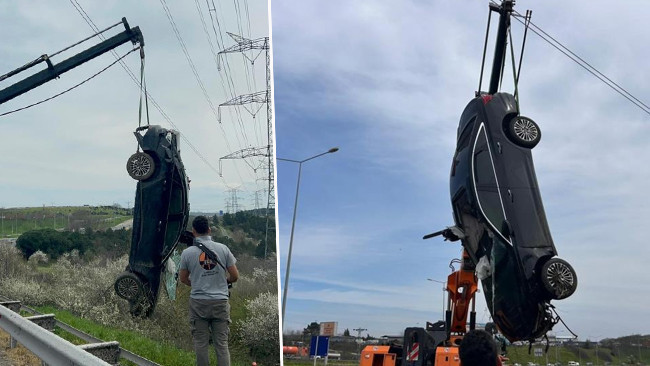 Ünlü saç ekimi uzmanı lüks otomobiliyle çayırlık alana uçtu