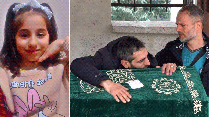 Kafasına beton parçası düşen 6 yaşındaki Tesnim, hayatını kaybetmişti! Acı veda... Kızının tabuta sarılarak gözyaşlarına boğuldu