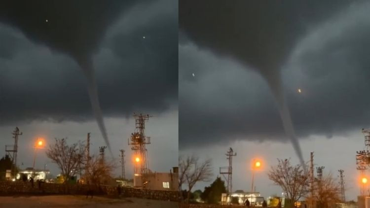 Sağanak öncesi çıkan hortum korkuttu… İşte o anlar