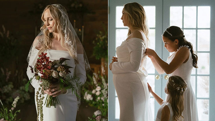 Dizi aşıkları evlendi! Çocuğu düğünden sonra doğsun diye nikah masasına karnı burnunda oturdu