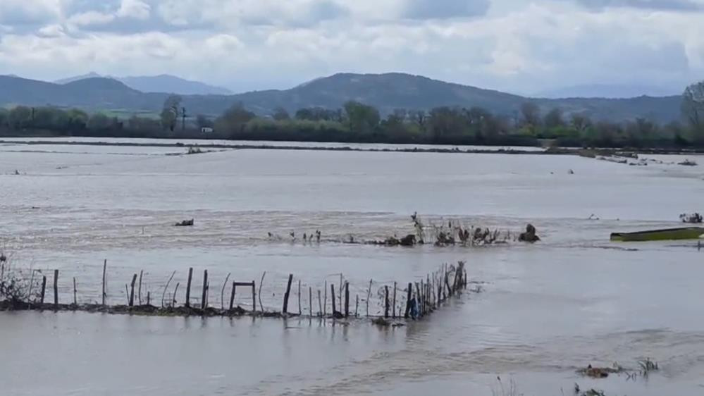Meriç Nehri taştı, sular yollara ulaştı