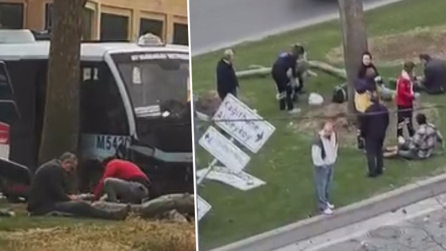 Beyoğlu’nda dolmuş bariyerlere çarptı: Yaralılar var