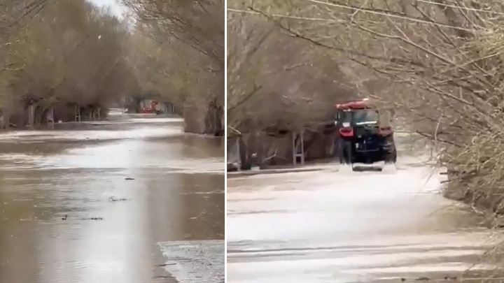 Baraj kapakları açılınca Kızılırmak Nehri taştı, köyü su bastı, ulaşım kapandı