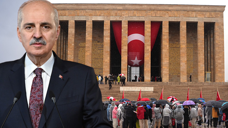 TBMM Başkanı Kurtulmuş ve beraberindeki heyet Anıtkabir'de