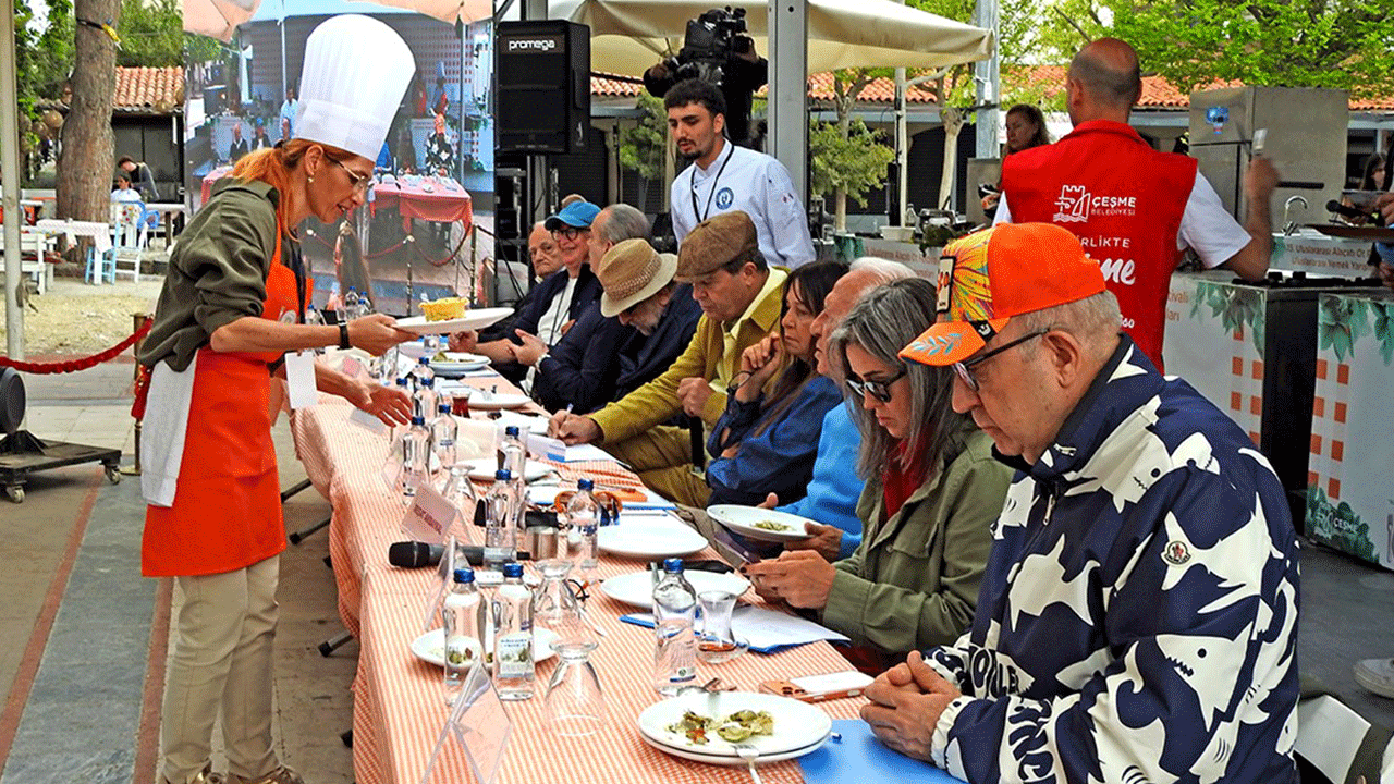 Alaçatıda gastronomi şöleni: En güzel ot yemeği belli oldu