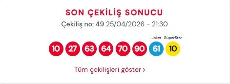 ÇILGIN SAYISAL LOTO SONUÇLARI 25 NİSAN 2026