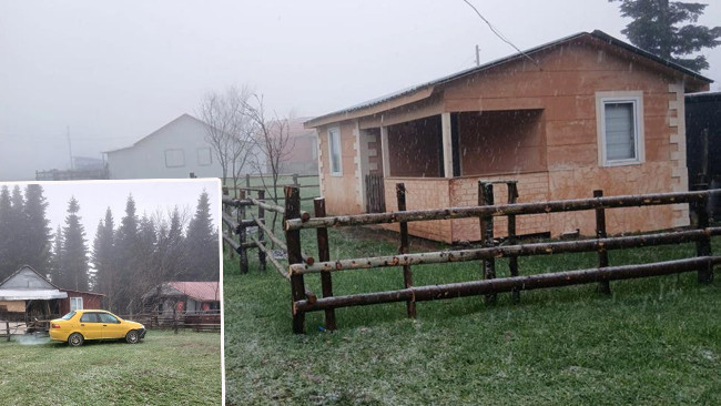 Hava sıcaklıkları düştü: Baharı beklerken güne kar yağışıyla başladılar
