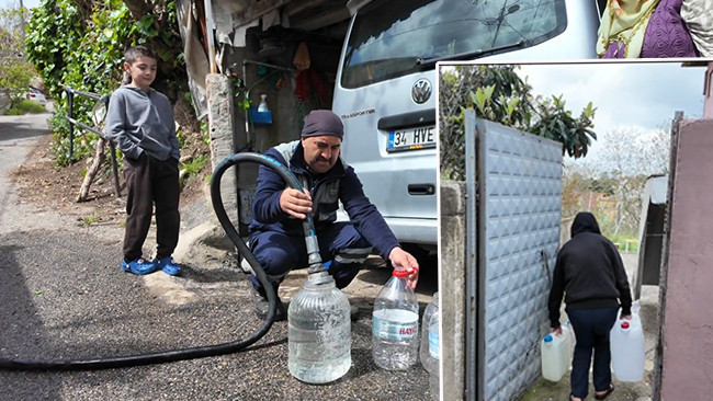 İstanbul'un bir ilçesinde 4 gündür su yok: Bidonlarla evlerine su taşıyorlar