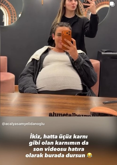 İkiz hatta üçüz gibi... Türkiye güzelinden karnı burnunda poz