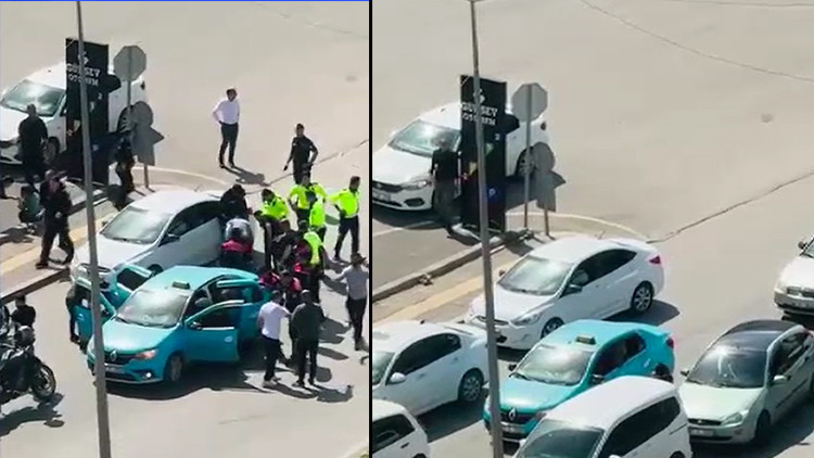 Kız arkadaşı ile taksi sürücüsünü rehin aldı! Saldırganların yakalanma anı kamerada