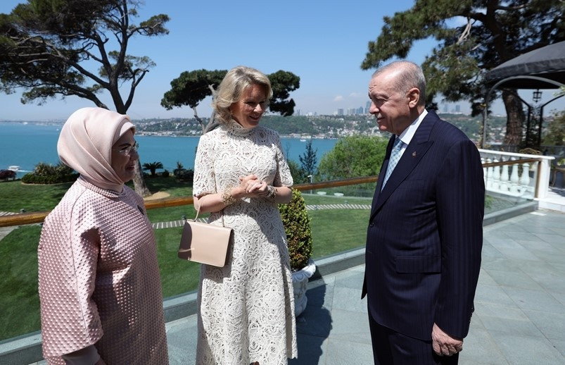 Cumhurbaşkanı Erdoğan, Belçika Kraliçesi'ni kabul etti
