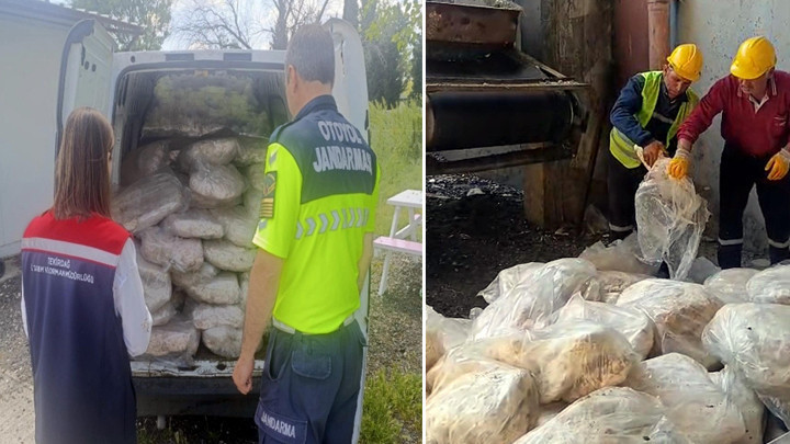 Tekirdağ'da uygunsuz koşullarda taşınan 1,2 ton sakatat el konularak imha edildi