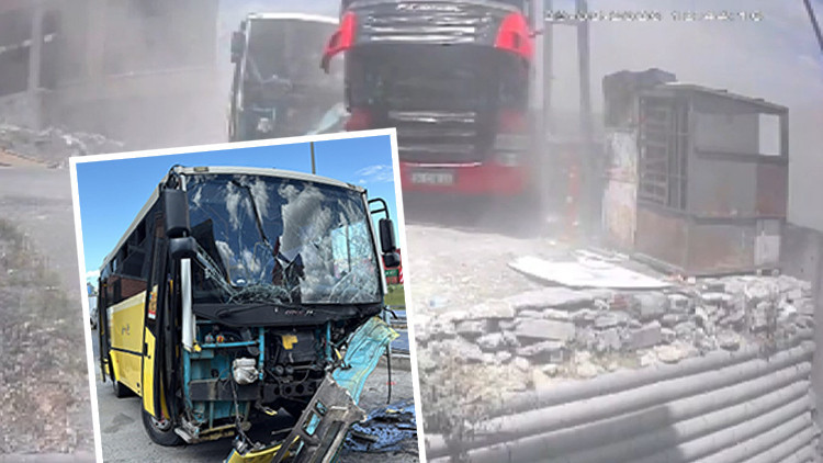 Freni boşalan İETT otobüsü TIR'a çarptı