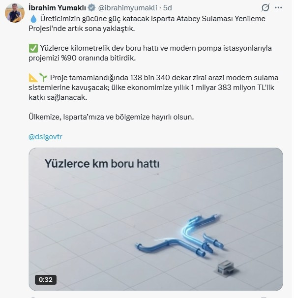 Ankara Haberleri - Isparta Atabey Sulaması Yenileme Projesi'nde sona yaklaşıldı - Yerel Haberler