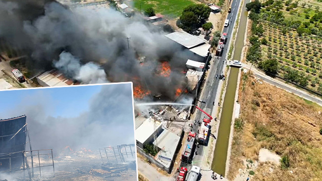 İzmir'de geri dönüşüm fabrikasında yangın: Alevler kuru otlara da sıçradı! Ekipler müdahale ediyor