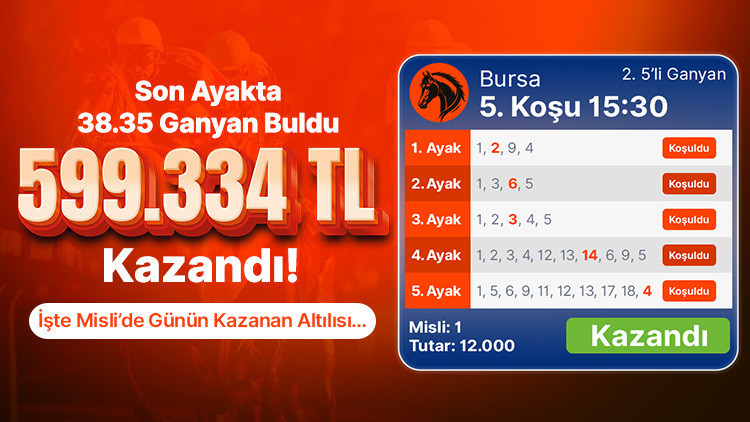 Bursa’da Büyük Kazanç: Misli Üyesi 599.334 TL Kazandı!