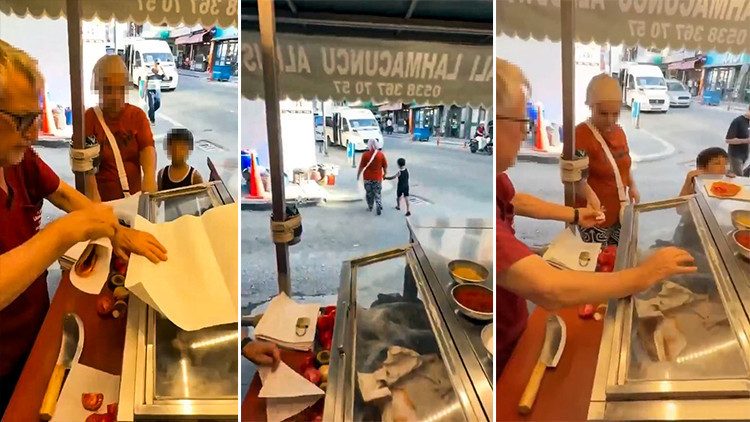 Çocuğu için 2 lahmacun isteyen kadına tepki gösteren seyyar satıcının tezgahı kaldırıldı