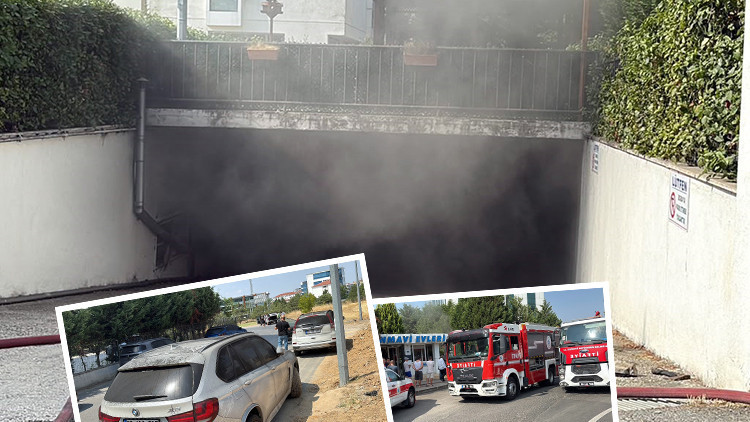 Şarjdaki elektrikli otomobil yandı, çevresindeki 2 araç zarar gördü