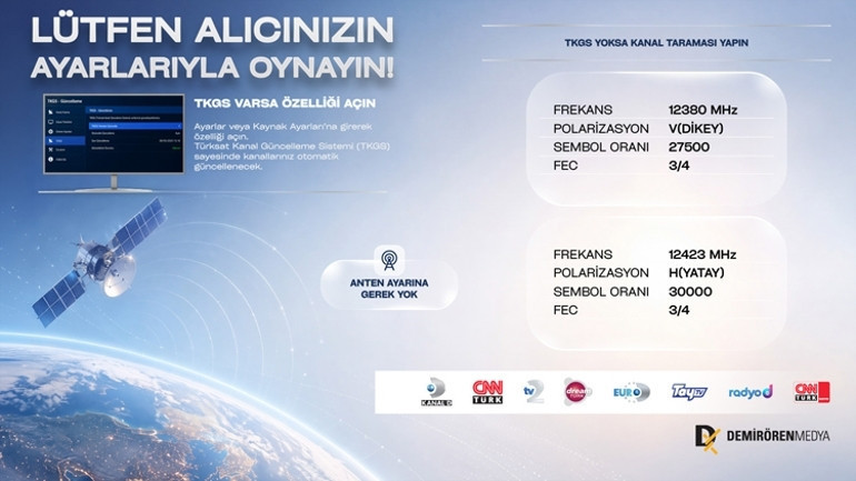 YENİ SİSTEMLE YAYINLAR HAVA KOŞULLARINDAN ETKİLENMEYECEK
