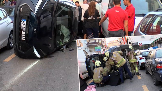 Ümraniye'de Kontrolünü Kaybeden Otomobil Devrildi: Sürücü Yaralandı