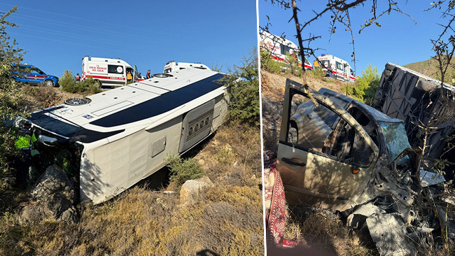 İzmir'de otobüs ile otomobil çarpıştı: 2 kişi öldü