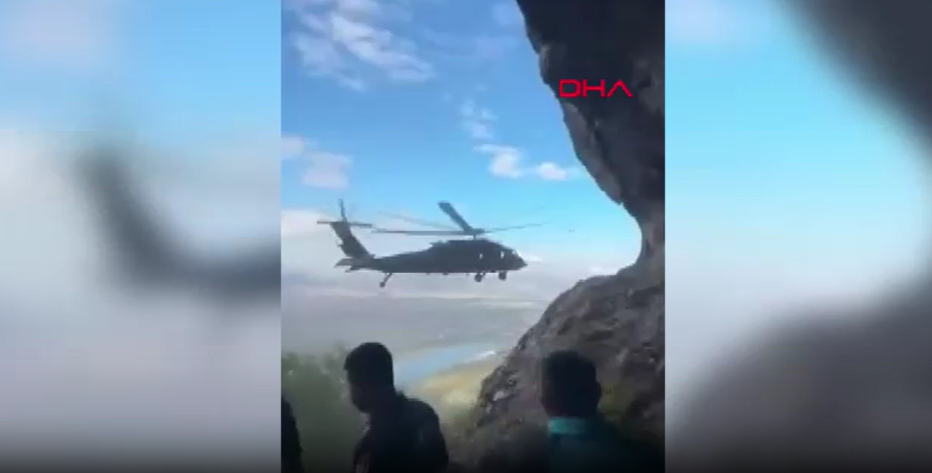 Yürüyüş için çıktığı dağda kayalıklara düştü, askeri helikopter kurtardı