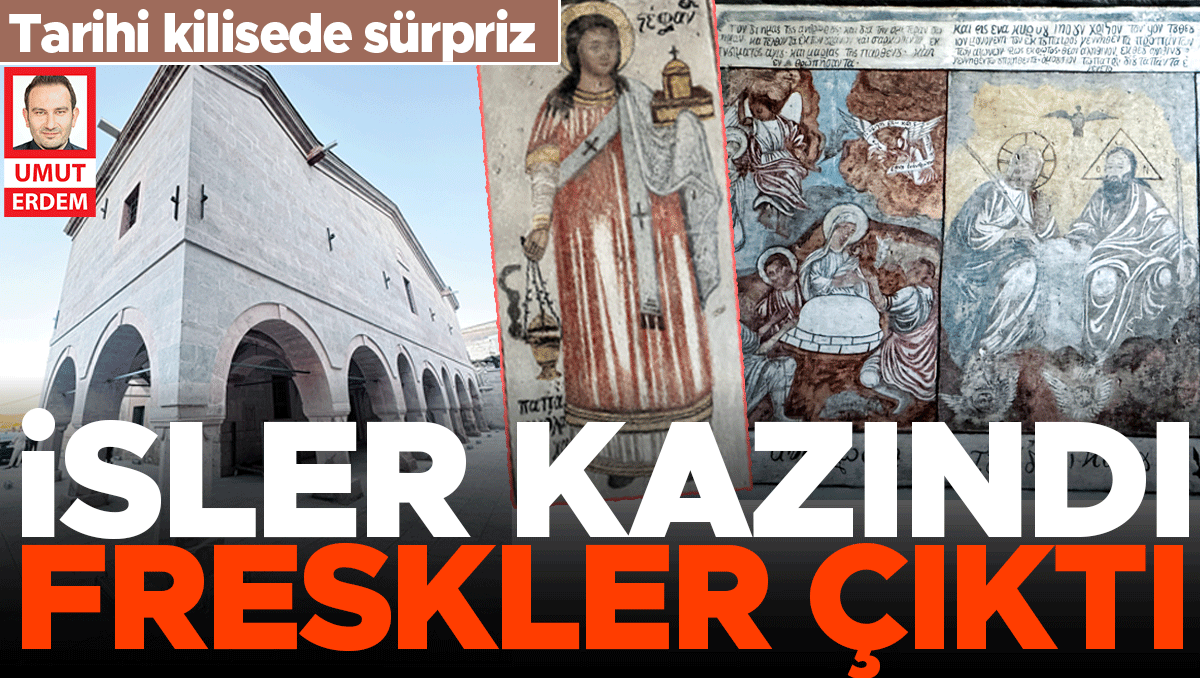 Tarihi kiliseden sürpriz freskler