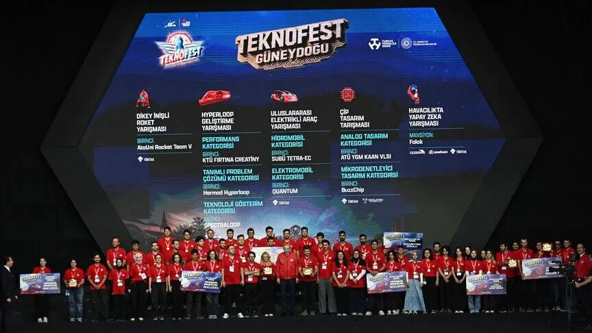 Cumhurbaşkanı Erdoğan, TEKNOFEST Güneydoğu kapsamında düzenlenen yarışmalarda birincilere ödüllerini verdi