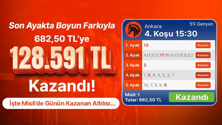 Ankara'da Büyük Kazanç: Misli Üyesi 682,50 TL ile 128.591 TL'yi Kasa Etti!