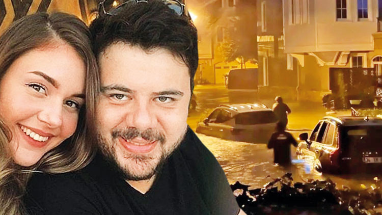 Kemerburgaz'da korku dolu anlar... Evinin önü göl oldu