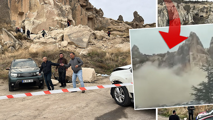 Son dakika... Kapadokya'da peribacası çöktü: Ölü ve yaralılar var