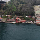 Dev geminin çarptığı yalının son hali havadan görüntülendi