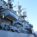 Trabzon’da kurulan deniz üssünün ilk askeri gemisi demirledi