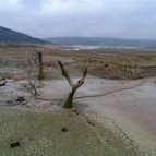 Sazlıdere Barajı’nda korkutan manzara