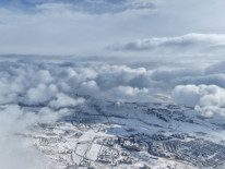 Kent beyaza büründü Büyüleyen manzara dronla görüntülendi