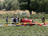 Eğitim helikopteri düştü Kaza yerinden görüntüler