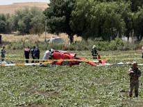 Eğitim helikopteri düştü Kaza yerinden görüntüler