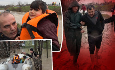 Kırklareli Lüleburgazda nefes kesen kurtarma operasyonu Dere taştı, evde mahsur kaldılar