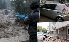 Meteoroloji uyarmıştı Antalyada şiddetli yağıştan ilk kareler