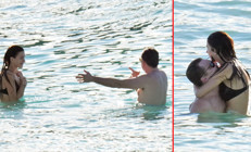 Dalgalar arasında aşka geldiler: Ünlü çift yeni yılın ilk tatilinde