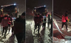 TEMde yolcu otobüsü bariyere çarptı, kapılar açılmadı Yolcuları kurtardılar