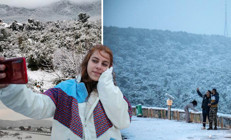 Muğla ve Antalyada kar yağışı Karayolu trafiğe kapandı... Yıllar sonra ilk kez yağdı